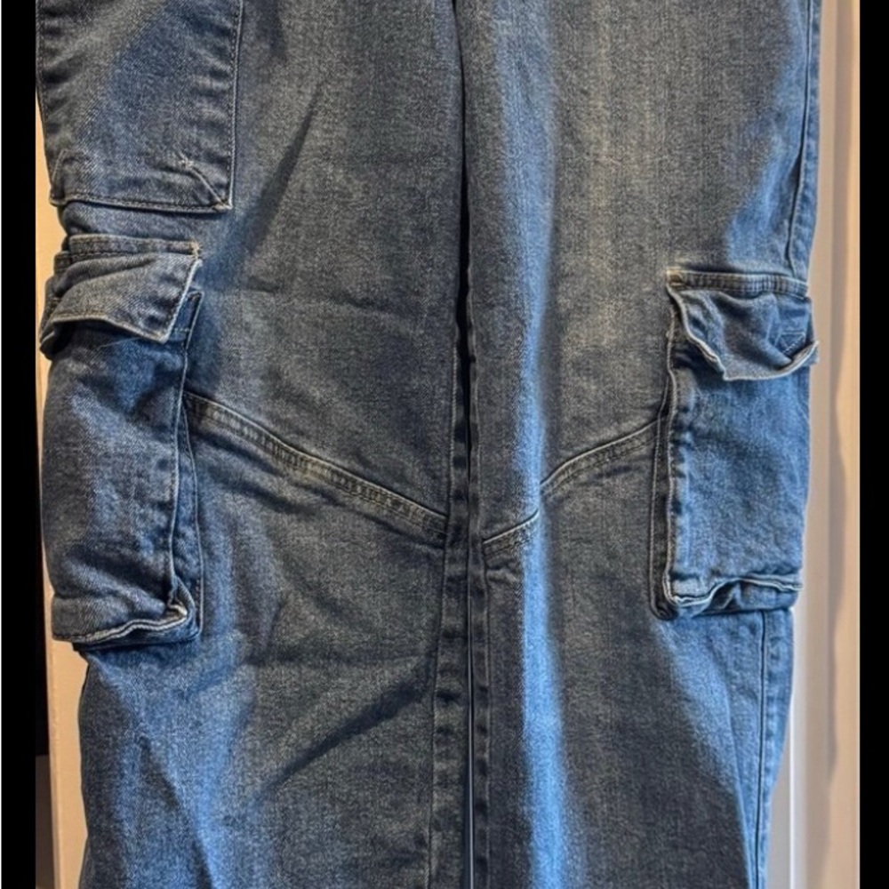 Blue Denim Cargo Pants